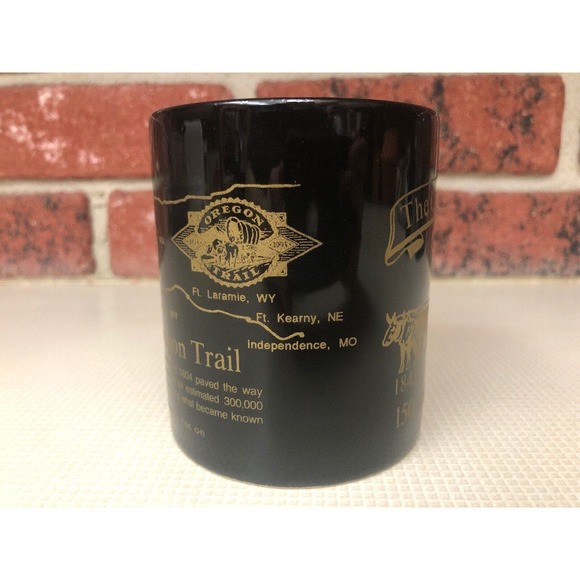 Smith Western The Oregon Trail 150 Year Celebration 1843 1993 Coffee Mug Black - Picture 2 of 6